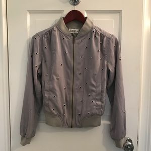 Bomber Jacket With Metal Detailing